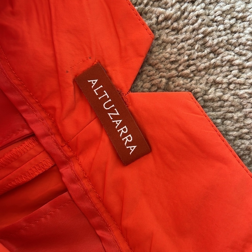 ALTUZARRA Tyr Wide-Leg Pleated Pants Bright Orange - Picture 8 of 15